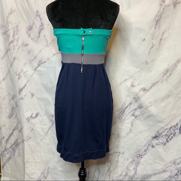 Anthropologie Ric Rac Colorblock Strapless Dress - Picture 4 of 8